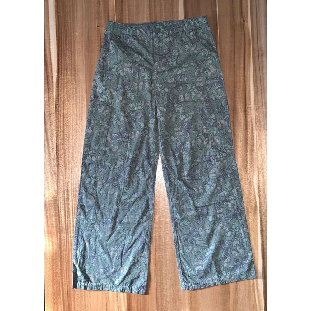 Art Class Junior Girls Cargo Pants Green Butterfly Pattern Pockets Size XL (14) - Picture 1 of 9
